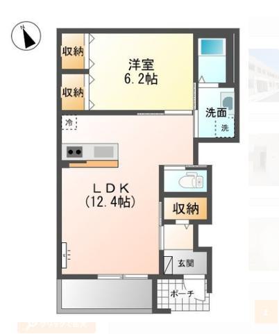 東広島市西条町御薗宇のアパートの間取り