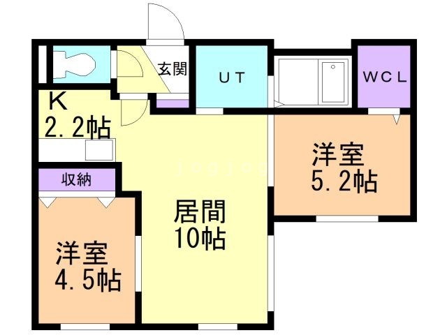 札幌市東区北四十三条東のマンションの間取り