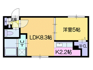 札幌市白石区南郷通のマンションの間取り