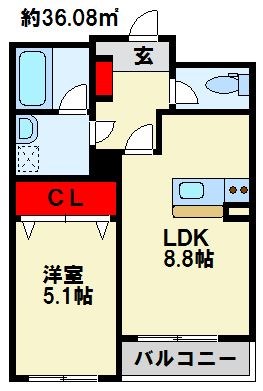 北九州市八幡西区森下町のマンションの間取り