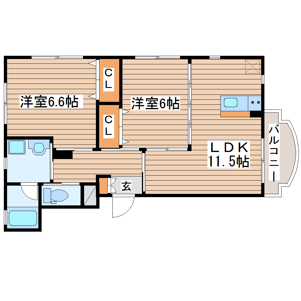 サンリバー仙台南の間取り