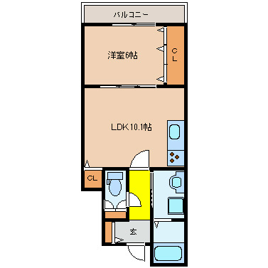 八尾市山本町のアパートの間取り