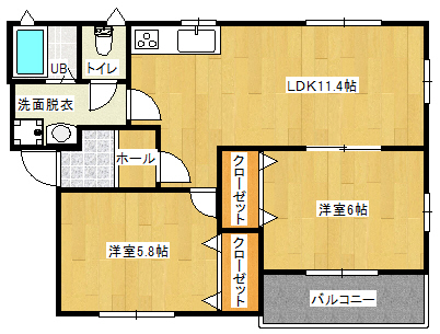 大村市武部町のアパートの間取り