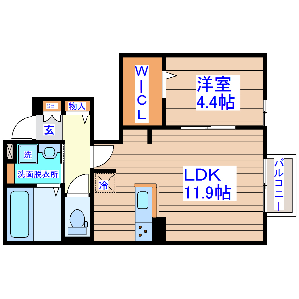 D-roomかすみ町Aの間取り