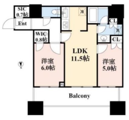 クレストプライムタワー芝の間取り