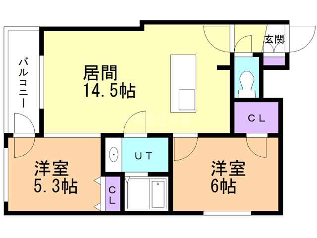 札幌市豊平区水車町のマンションの間取り