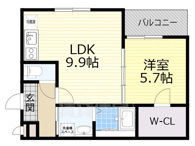 泉大津市森町のアパートの間取り