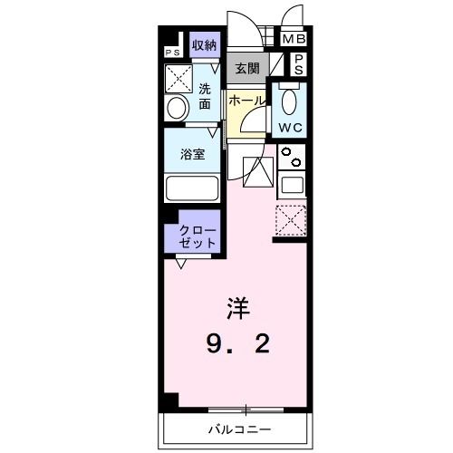 京田辺市田辺深田のアパートの間取り