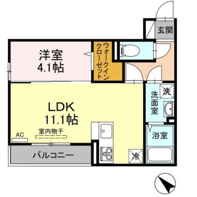 新潟市中央区川端町のアパートの間取り