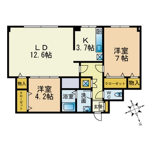 札幌市中央区南四条西のマンションの間取り