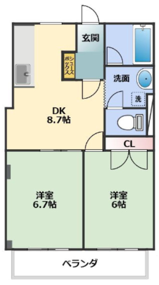 【Ｋ２－１ディアコートの間取り】