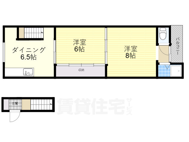 茨木市太田のアパートの間取り