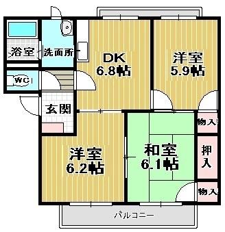 シャンボール角谷２の間取り