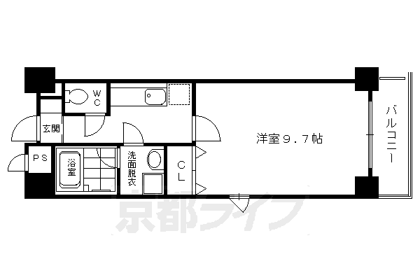 京都市上京区菊屋町のマンションの間取り