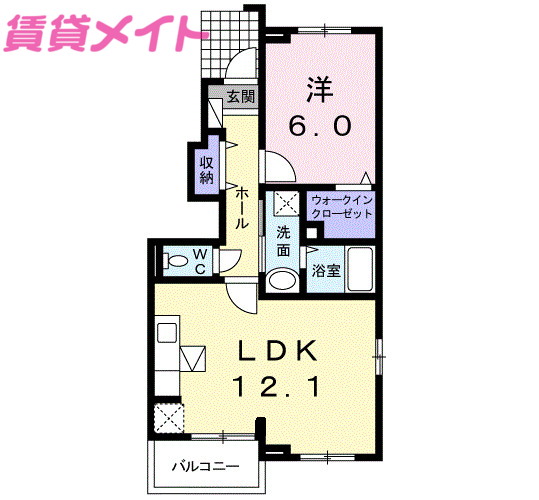 津市一身田大古曽のアパートの間取り