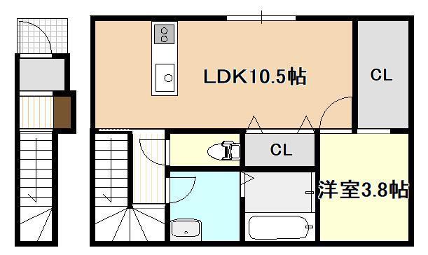 Ｔ－ＣＲＥＳＴ万代の間取り