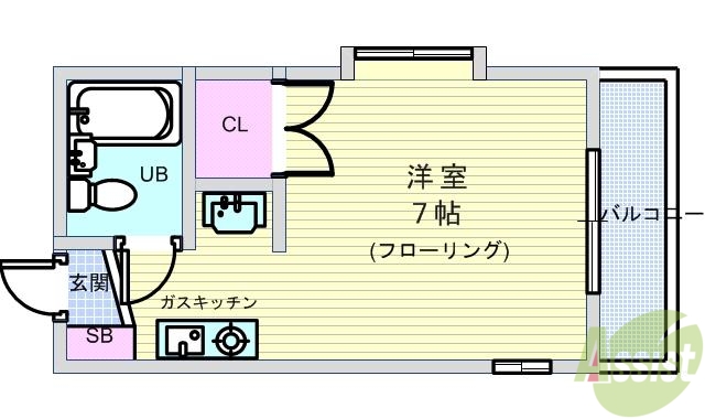 豊中市西緑丘のマンションの間取り