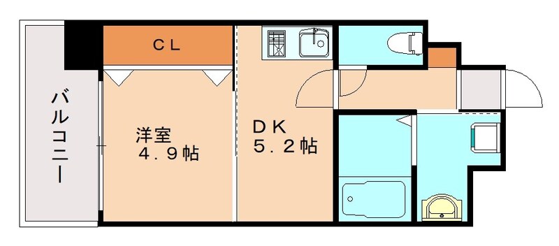 北九州市小倉北区片野のマンションの間取り