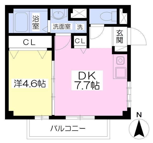 松山市土居田町のマンションの間取り