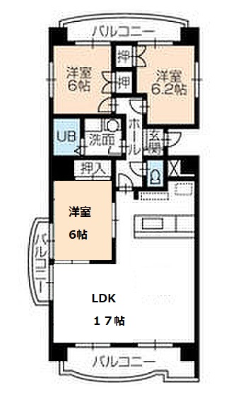 豊橋市船町のマンションの間取り