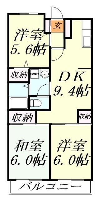 越谷市千間台西のマンションの間取り