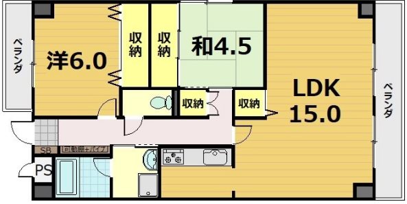 エリセオびわ湖（ベルヴィ55）の間取り