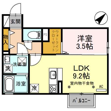 シェレトワレ上冨居　Ｂ棟の間取り