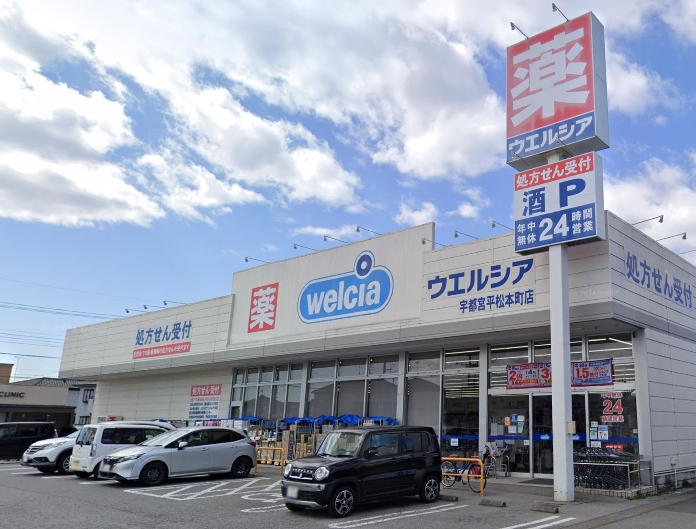ドラックストア　ウエルシア宇都宮平松本町店（ドラッグストア）まで545m