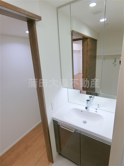 洗面設備　洗面脱衣所　3面鏡の独立洗面台