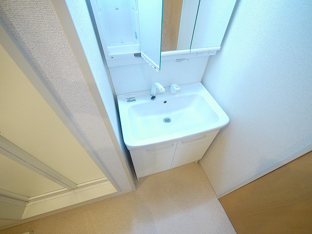 洗面設備　スペースが確保できる洗面所です