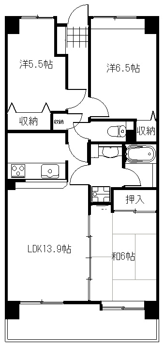 ダイアパレスパークサイド府中弐番館の間取り写真