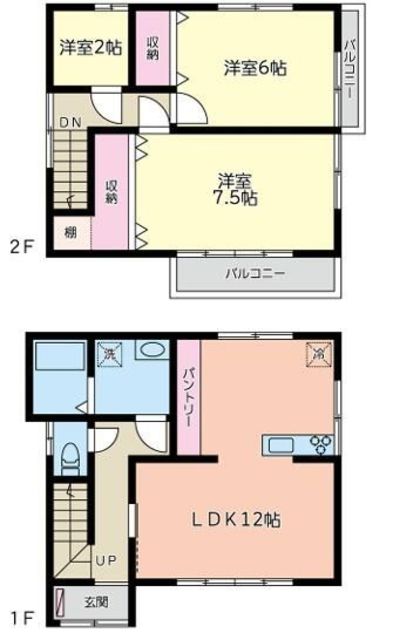 八王子市大谷町貸家の間取り写真