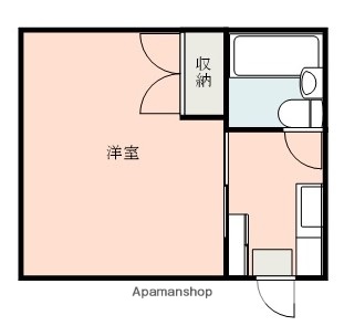 熊本市電健軍線 新水前寺駅前駅 徒歩4分 2階建 築43年の間取り写真