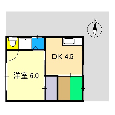 とさでん交通後免線 後免西町駅 徒歩1分 1階建 築61年の間取り写真