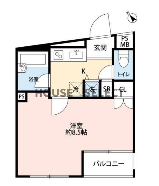 東急目黒線 洗足駅 徒歩8分 5階建 築25年の間取り写真