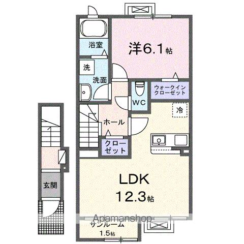 ＪＲ羽越本線 羽後牛島駅 バス乗車時間：2分 最寄りバス停で下車 徒歩2分 2階建 新築の間取り写真