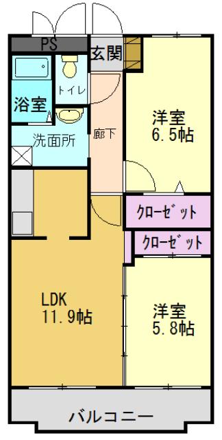 グリーンコート加古川1番館の間取り写真
