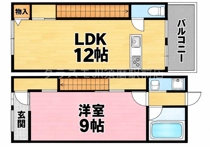 長楽町2丁目貸家の間取り写真
