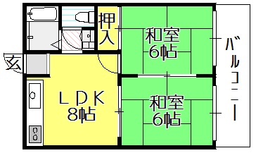 大阪市平野区加美正覚寺のマンションの間取り