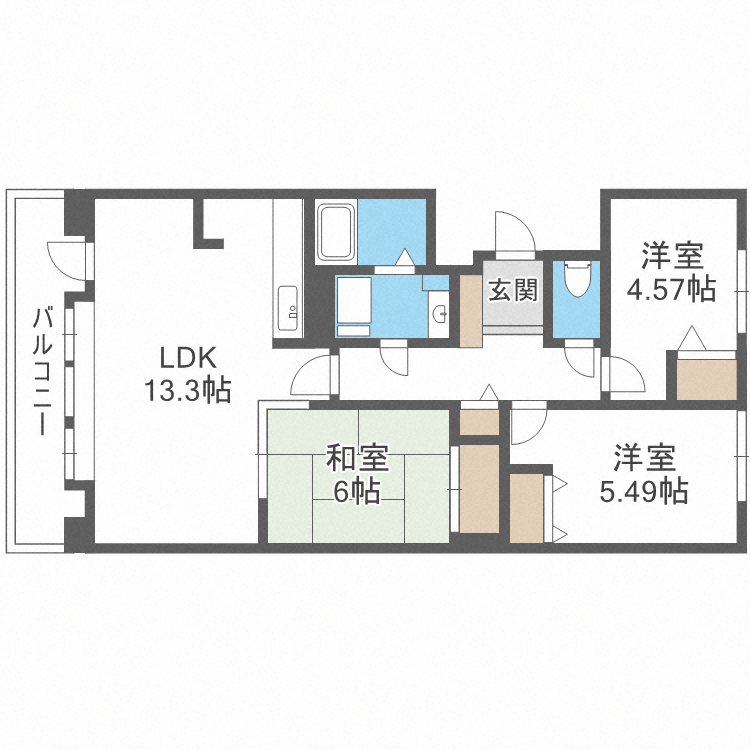 ソレイユ発寒の間取り