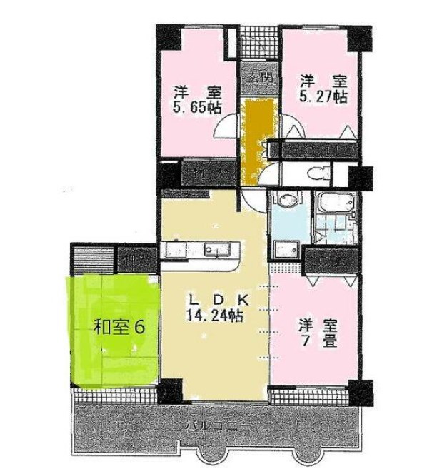 姫路市増位新町のマンションの間取り