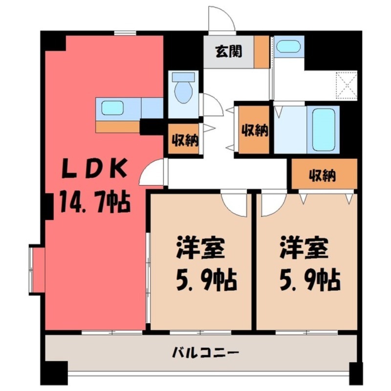 リバーサイド天神の間取り