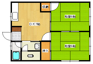 広島市東区矢賀のアパートの間取り