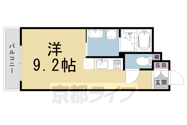 京都市中京区梅忠町のマンションの間取り