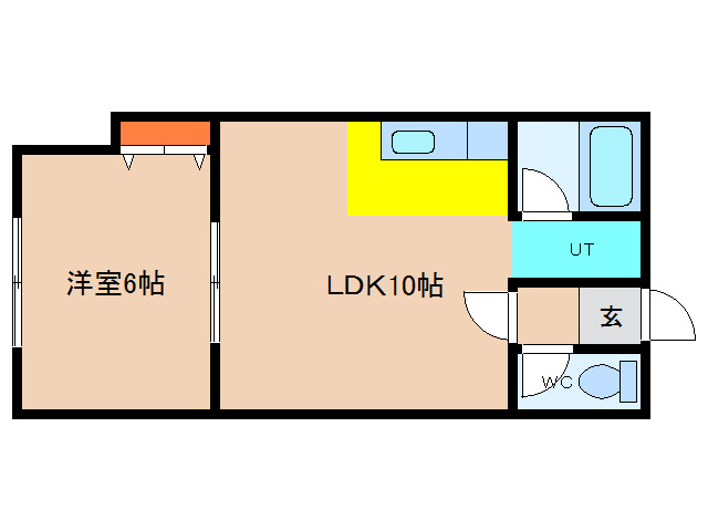 函館市柏木町のアパートの間取り