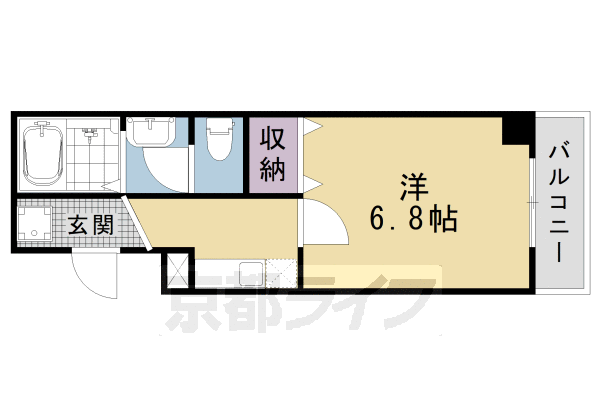 京都市中京区晴明町のマンションの間取り