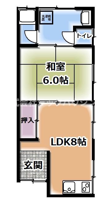 四條畷市江瀬美町のアパートの間取り