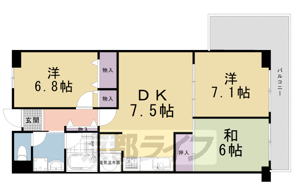 西大路ガーデンハイツの間取り