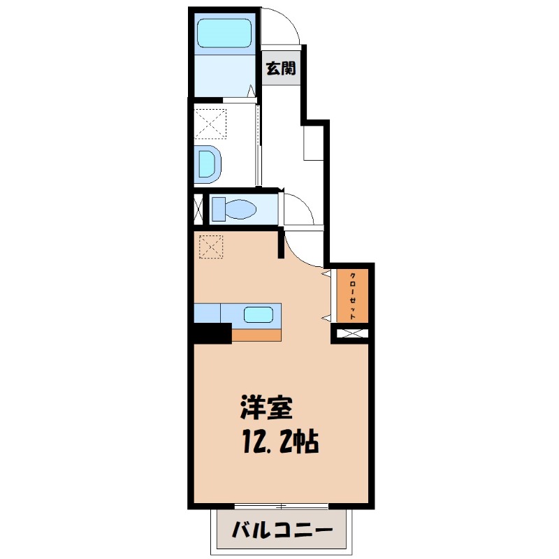 前橋市上大島町のアパートの間取り