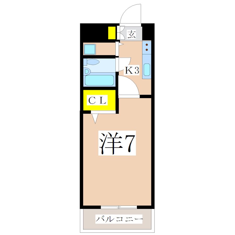 鹿児島市宇宿のマンションの間取り